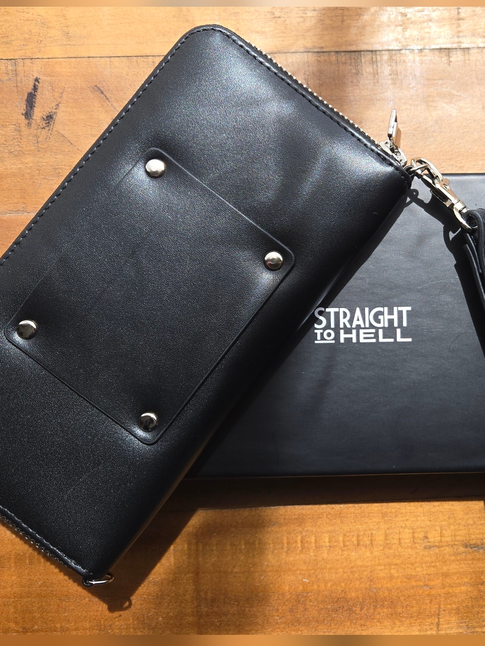 NWT Black Leather Wallet– 3 in 1 Clutch, Purse, Belt Bag